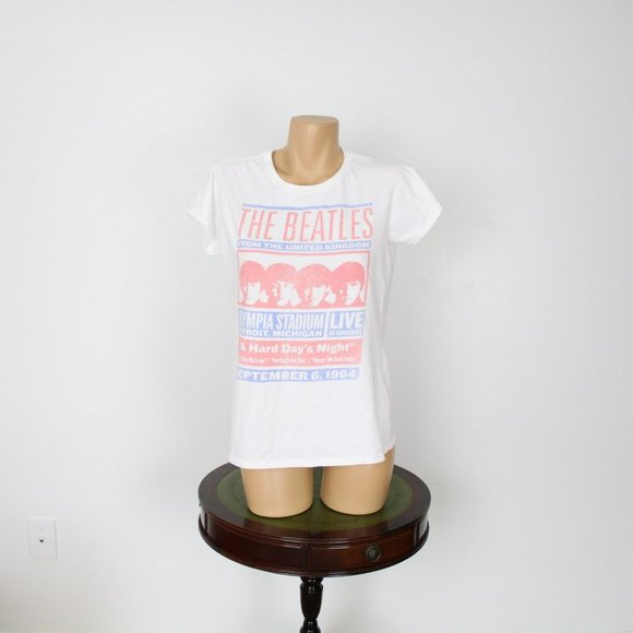 Beatles Concert T-Shirt Unisex Medium Detroit A Hard Day's Night Faded Look CA29 - Picture 2 of 11